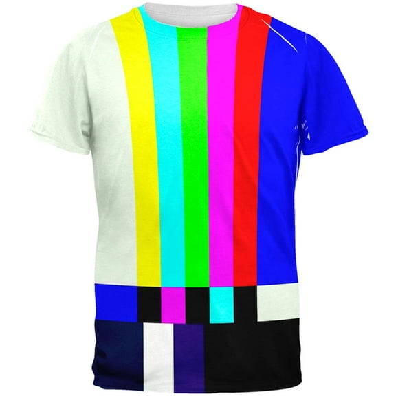 Halloween SMPTE Color Bars Late Night TV Costume All Over Mens T Shirt Multi MD