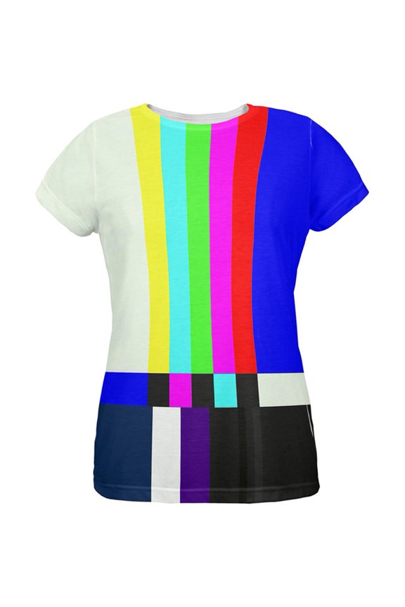 Halloween SMPTE Color Bars Late Night TV Costume All Over Womens T Shirt Multi SM