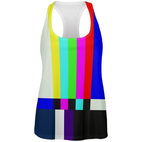 Halloween SMPTE Color Bars Late Night TV Costume All Over Womens Work Out Tank Top Multi SM