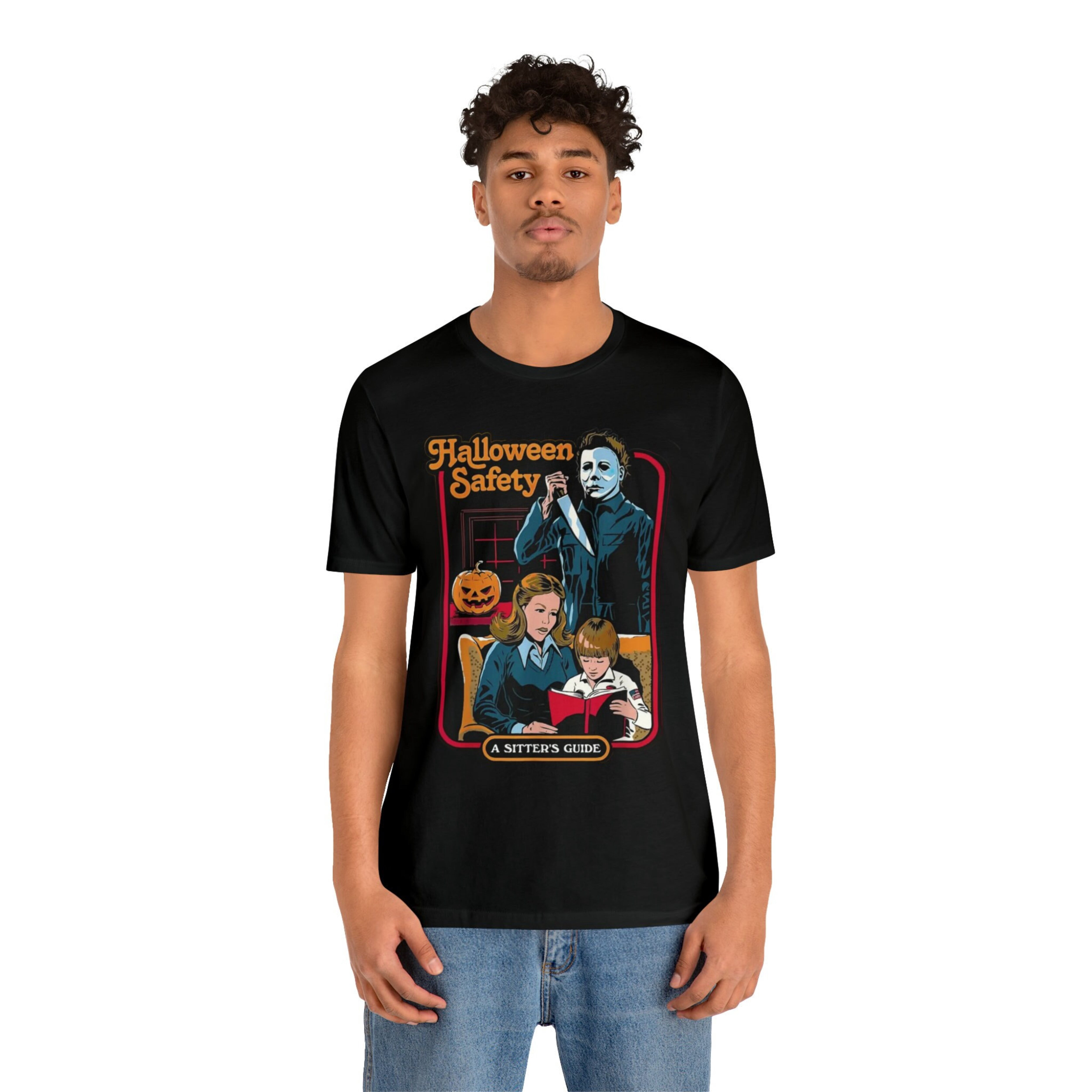 Halloween Safety T-shirt Tshirt A Babysitters Guide Micheal Myers Funny Tee  Vintage Aesthetic Shirt - Walmart.com