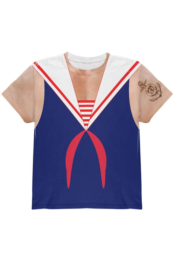 Halloween Sailor Man Costume All Over Youth T Shirt Multi YSM