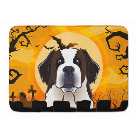 Halloween Saint Bernard Machine Washable Memory Foam Mat