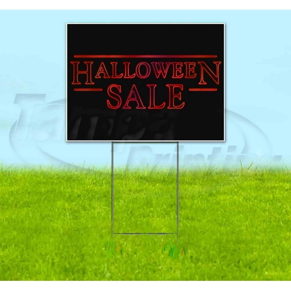 Halloween Sale (18" x 24") Yard Sign, Includes Metal Step Stake