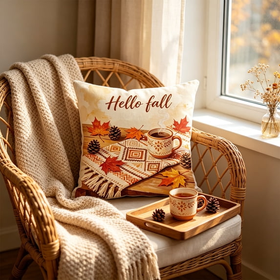 Halloween Sale Clearance!Fall Decor, Thanksgiving And Fall Pillow Covers 18x18 Inch Fall Pumpkin Maple Leaf Throw Pillowcase Case For Thanksgiving Pillow Rural Couch Sofa Bed Indoor Outdoor Decor