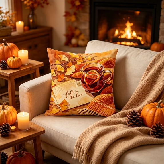 Halloween Sale Clearance!Fall Decor, Thanksgiving And Fall Pillow Covers 18x18 Inch Fall Pumpkin Maple Leaf Throw Pillowcase Case For Thanksgiving Pillow Rural Couch Sofa Bed Indoor Outdoor Decor