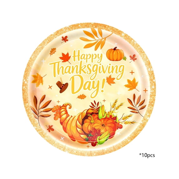 Halloween Sale Clearance!Fall Decorations for Home, Autumns Thanksgiving Disposable Tableware Set Pumpkin Maple Leaf Printed Paper Plates Cups Napkins Fall Holiday Dinner Party Supplies