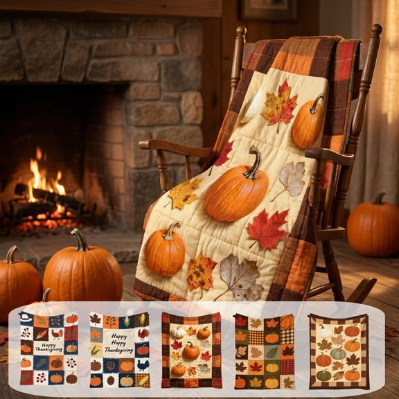 Halloween Sale Clearance!Fall Decorations for Home, Autumns Thanksgiving Flannel Throw Blanket 5 Cute Fall Patterns Plushs Blanket 70x100cm For Sofa Bed Camping Warm Light Weight Cover