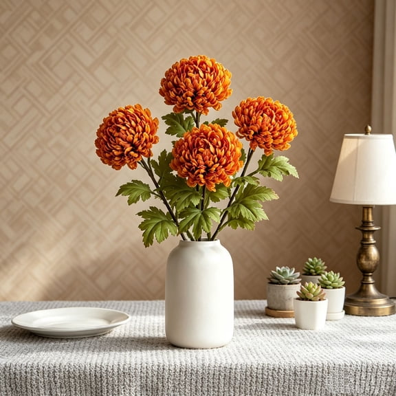 Halloween Sale Clearance!Fall Decorations for Home, Autumns Themed Artificial Marigold Bouquet In A Vase Perfectly For Autumns And Thanksgiving Decorations
