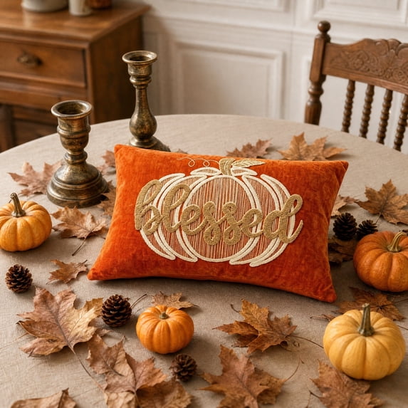 Halloween Sale Clearance!Fall Decorations for Home, Rectangle Fall Pumpkin Throw Pillow Covers Thanksgiving AutumnFarmhouse Decorative Sofa Pillow Covers For Home Couch Benchs Decor