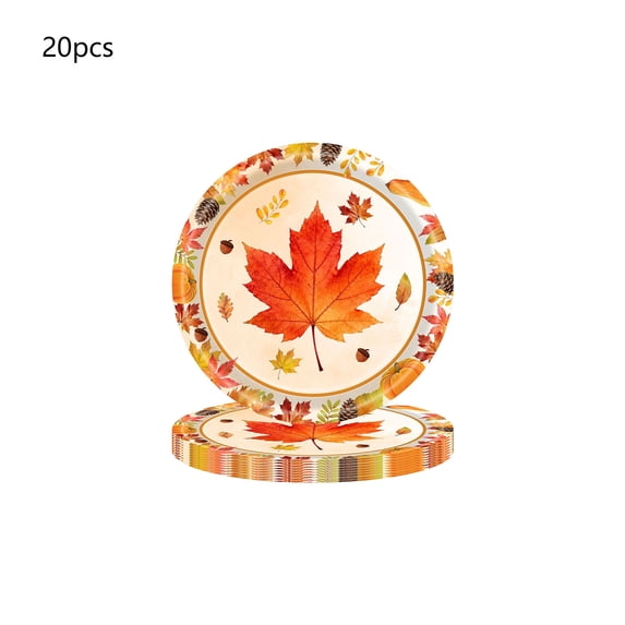 Halloween Sale Clearance!Fall Decorations for Home, Thanksgiving Paper Plates Festive Fall Pumpkin And Maple Leaves Patterns Disposable Tableware For Fall Harvests Party