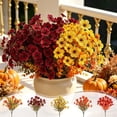 thumbnail image 1 of Halloween Sale Clearance!Fall Decorations, Two In One Pack Artificial Flowers For Garden And Balcony Decoration Potted Ornaments Violet And Bundle Combination Thanksgiving Bouquet Decorations, 1 of 7
