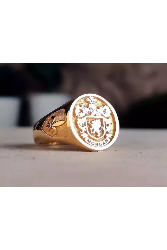 Halloween Sale Family Crest Coat of Arms Custom Ring for Personalized Rings.