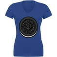 thumbnail image 1 of Halloween Sandwich Cookie Costume Milk Dunking Juniors V-Neck T Shirt Royal SM, 1 of 1