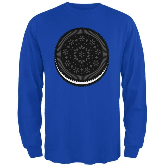Halloween Sandwich Cookie Costume Milk Dunking Mens Long Sleeve T Shirt Royal 3X-LG