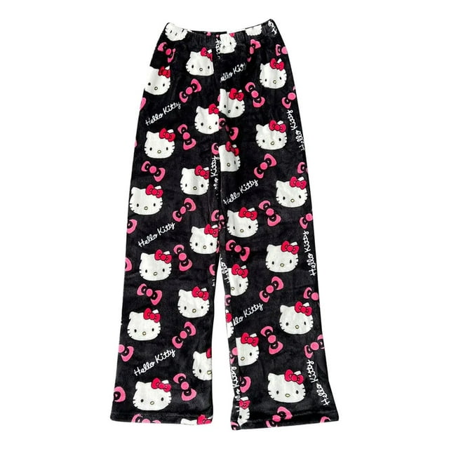 Halloween Sanrio Hello Kitty Pajamas Pants Unisex Autumn Winter Warm ...