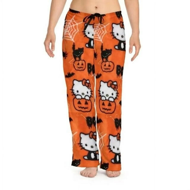 Halloween Sanrio Hellokitty Pajama Pants Pumpkin Kitty Outdoor Women ...