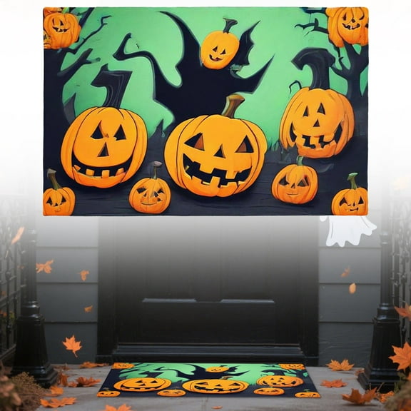 Halloween Sassafras Switch Mat 11.81" x 19.69", Interchangeable Front Door Mat Outdoor Entrance, Indoor Entryway Rug, Fall Sassafras Doormat Inserts (Boo Jack Pumpkin)