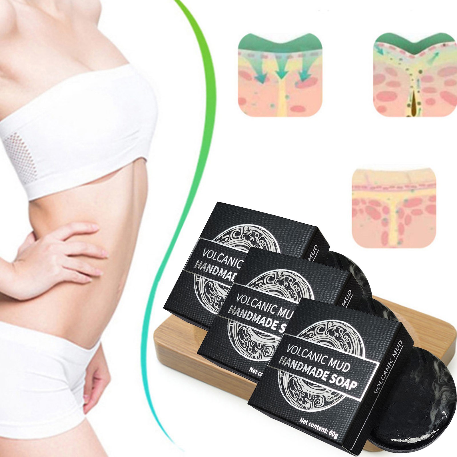 Halloween Savings 2024 2 Packs Body Care,Face Soap Natural Volcanic Mud