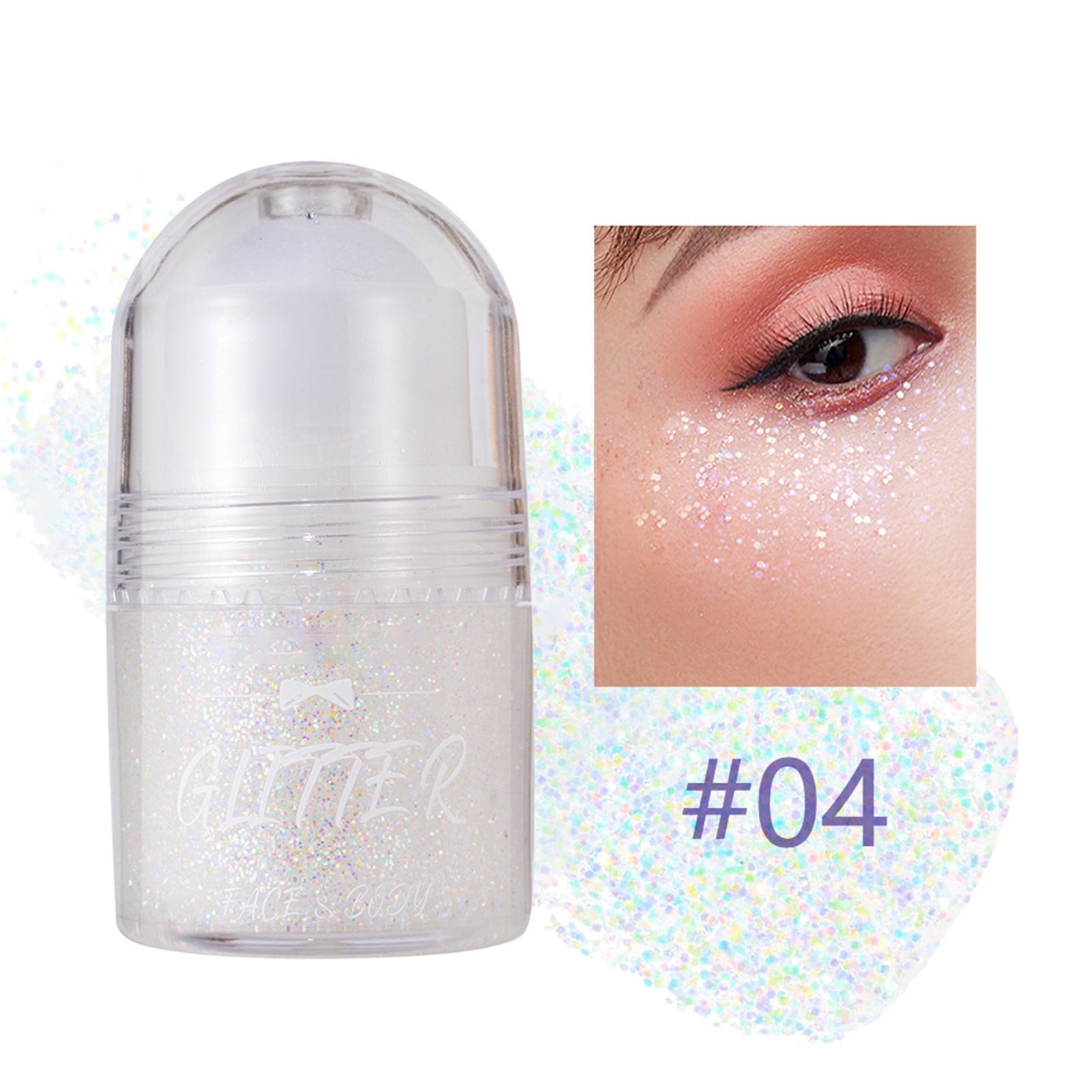 Halloween Savings 2024 Eyeshadow8 Colors Roll On Body Glitter Gel For