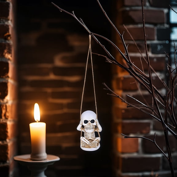 Halloween Savings 3 Pack Hanging Skeleton Ornaments Resin See No Hear No Speak No Evil Skull Hanging Decor Spooky Mini Skeleton Pendant for Halloween Tree Window Home Halloween Decor Indoor Outdoor