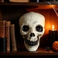 thumbnail image 1 of Halloween Savings Halloween Plastic Skull Decor Statue 2 Styles LED Glowing Red Eyes No Light Skeleton Head Figurine Spooky Tabletop Ornament for Home Gothic Decor Halloween Decor Indoor Outdoor, 1 of 8