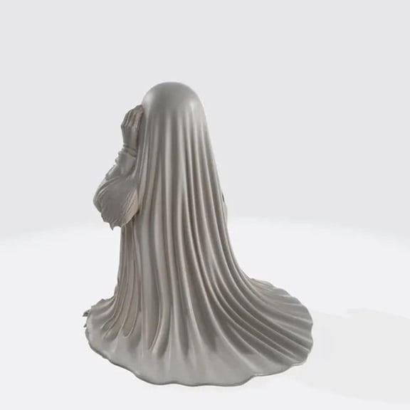 Halloween Savings Halloween Screaming Ghost Resin Statue Spooky Surprised Ghost Sitting Figurine Creepy Horror Tabletop Ornament Gothic indoor Outdoor Decor Halloween Decorations indoor Outdoor