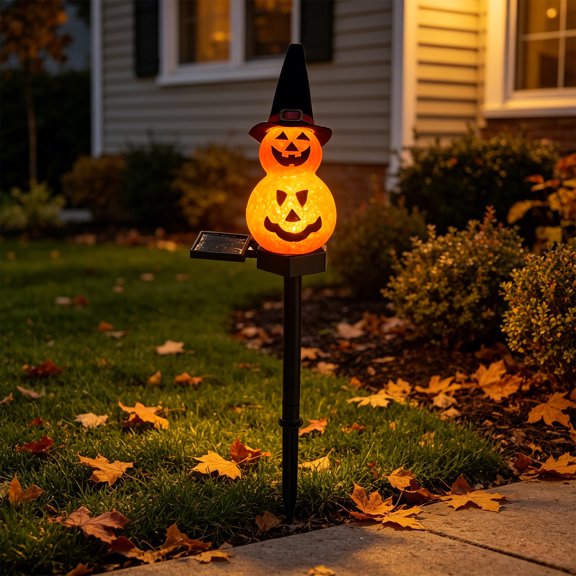 Halloween Savings Halloween Solar Powered Courtyard Resin Decor Lamp Creating Scary Vibes During Halloween with Its Eerie Devise Ideal Decor Gift for Halloween Or Home Halloween Decor Indoor Outdoor