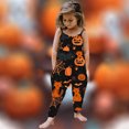 thumbnail image 1 of purcolt Toddler Baby Girls Halloween Outfit Sleeveless Jumpsuit Pumpkin Ghost Harem Pants Suspender Romper Overalls Fall Clothes with Pockets, 1 of 5