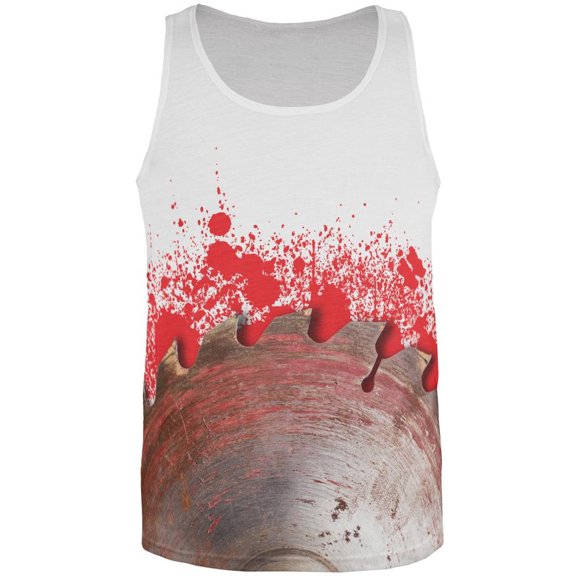 Halloween Saw Blade All Over Adult Tank Top - Large