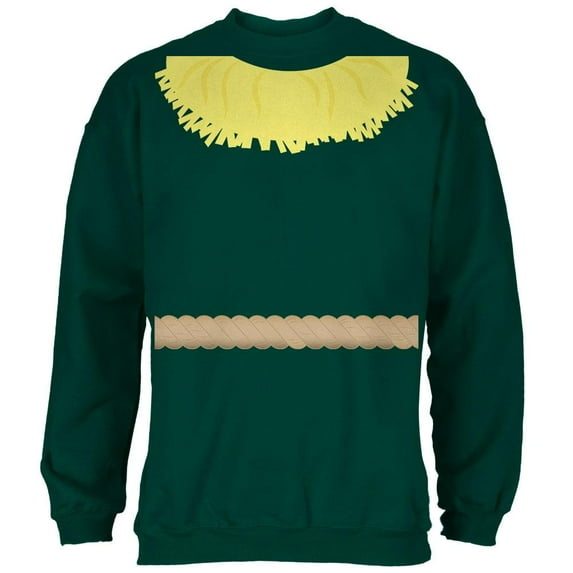 Halloween Scarecrow Costume Mens Sweatshirt Forest Green LG