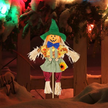 Halloween Scarecrow Decorations,21.6" Outdoor,Fall Harvest,Standing Scarecrow for Garden,Home,Yard,Porch,Thanksgiving Decor,for Autumn Halloween Garden Yard Porch,Green