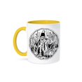 thumbnail image 1 of Halloween Scarecrow Line Art, 11oz Two-Tone Yellow Mug, 1 of 7
