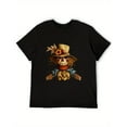 thumbnail image 1 of Halloween Scarecrow Pumpkin Graphic Tee Womens Design Witch Hat Spooky Fashion Casual T-Shirt Black S-5XL, 1 of 5