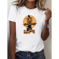 thumbnail image 1 of Halloween Scarecrow Pumpkin Graphic for Fall Graphic Tee T Shirt Top Short Sleeve Round Neck Cotton White S-5XL, 1 of 4