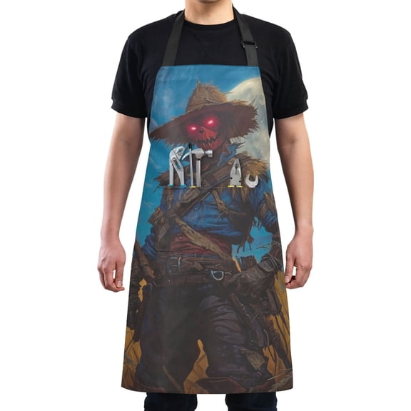 Halloween Scarecrow Resurrection Chef Kitchen Apron with Pockets for Women Waterproof Aprons for Cooking Baking