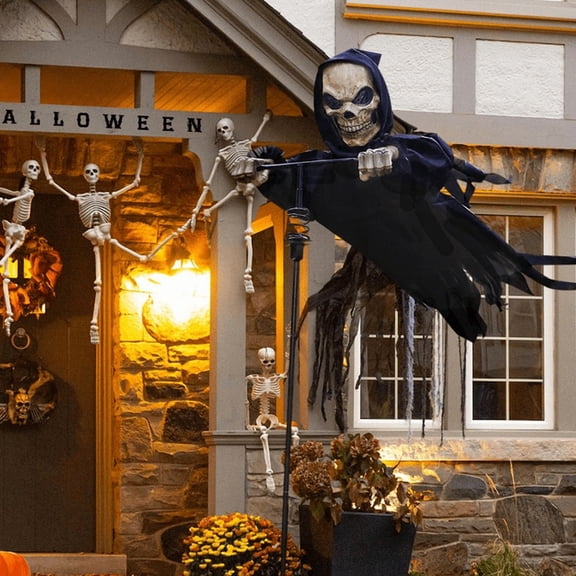 Halloween Scarecrow Rotatable Ghost of Death Outdoor Decoration, Flying Ghost for Garden, Porch, Yard