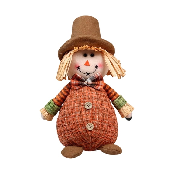 Halloween Scarecrows With Hat Dolls Decors, Fall Thanksgiving Scarecrow Decor, Happy Fall Miniature Tree Topper For Harvest Party Autumn