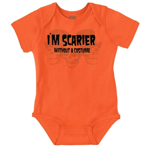 Halloween Scarier Without A Costume Romper Boys or Girls Infant Baby Brisco Brands 6M