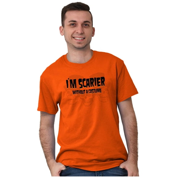 Halloween Scarier Without A Costume Plus Size Crewneck Graphic Tee Shirt Brisco Brands 4X