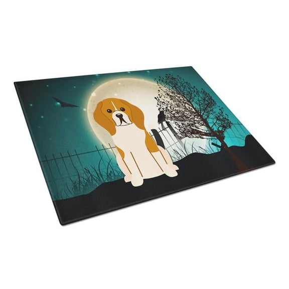Halloween Scary Beagle Tricolor Glass Cutting Board - Large