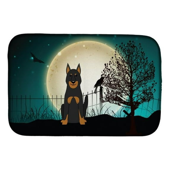 Halloween Scary Beauce Shepherd Dog Dish Drying Mat
