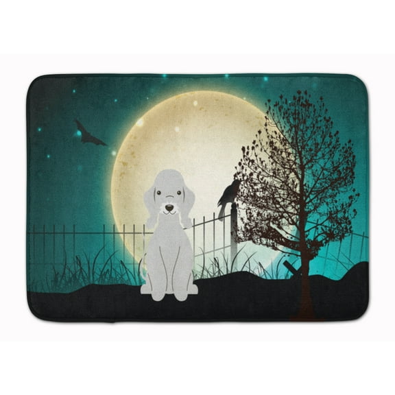 Halloween Scary Bedlington Terrier Blue Machine Washable Memory Foam Mat