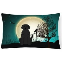 Halloween Scary Black Labrador Canvas Fabric Decorative Pillow