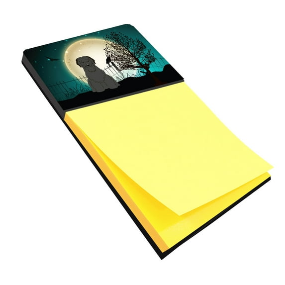 Halloween Scary Briard Black Sticky Note Holder