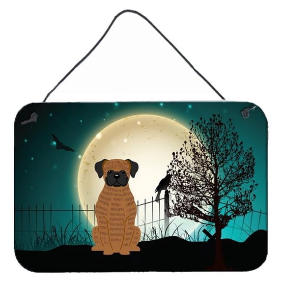 Halloween Scary Brindle Boxer Wall or Door Hanging Prints