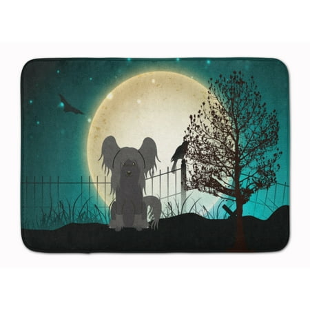 Halloween Scary Chinese Crested Black Machine Washable Memory Foam Mat