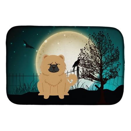 Halloween Scary Chow Chow Cream Dish Drying Mat