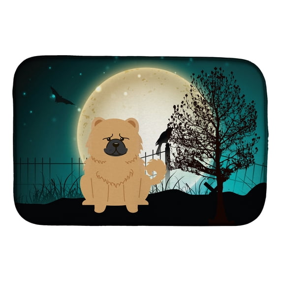 Halloween Scary Chow Chow Cream Dish Drying Mat