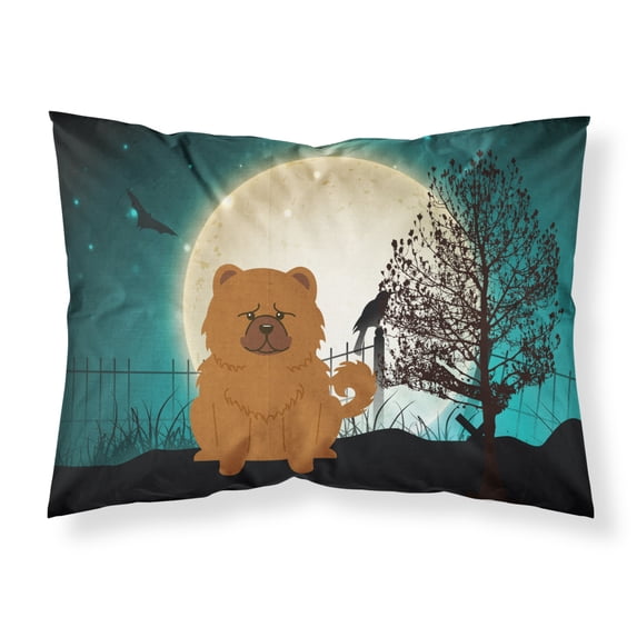 Halloween Scary Chow Chow Red Fabric Standard Pillowcase