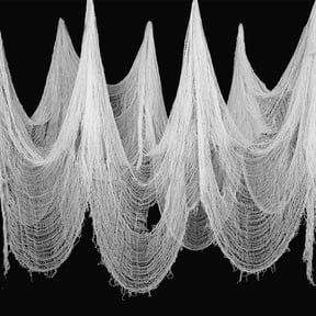 Halloween Scary Cloth, Stretchy Polyester Mesh, 30 Inches Wide x 72 Inches Long DIY Halloween Decoration Fabric, Soft Elastic Material for Costumes Curtains and Party Decor